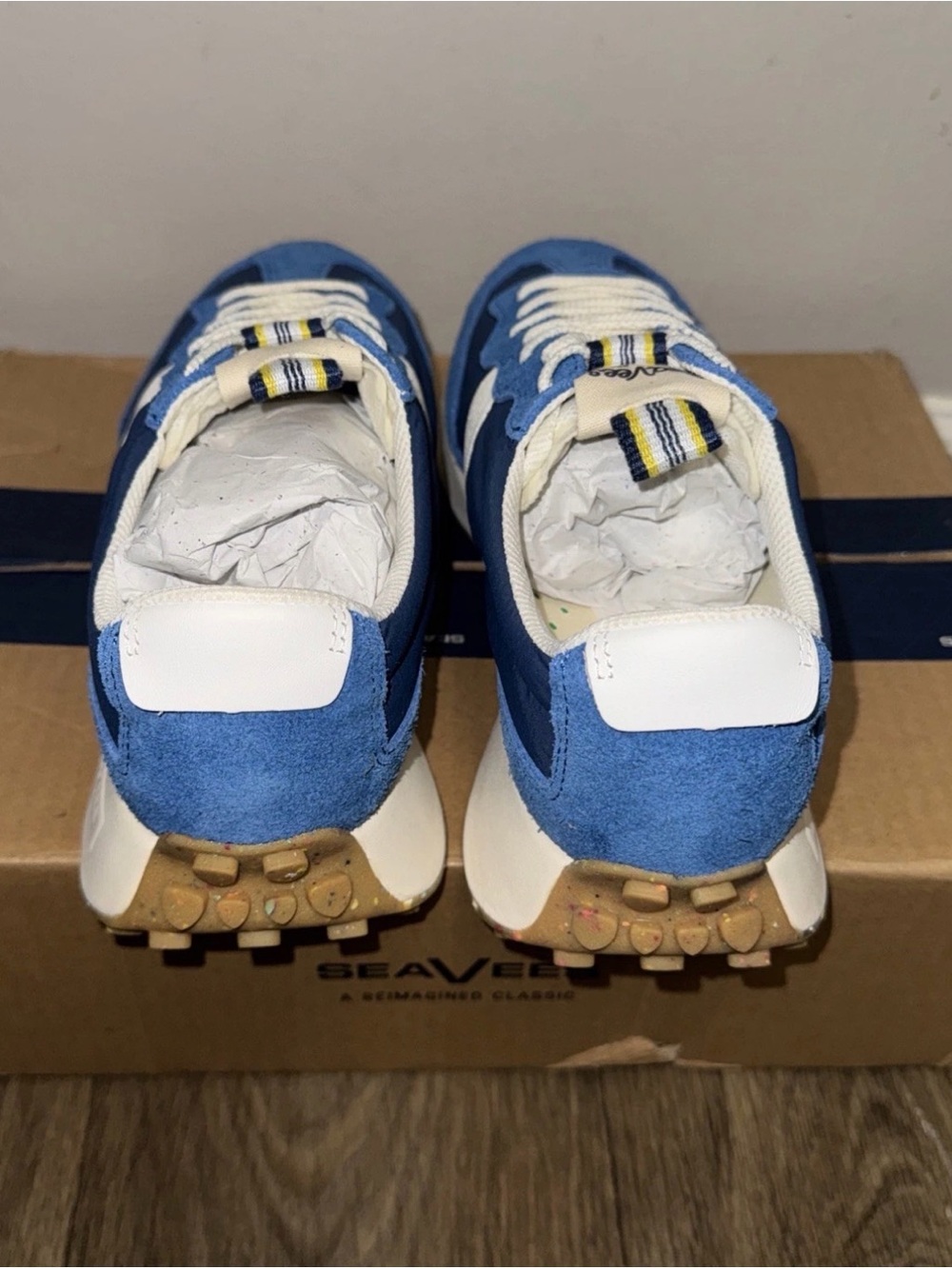 SeaVees Blue & White Suede Acorn trainers size 10 women - Picture 4 of 7
